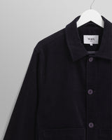 wax london men's Landmark - Navy Corduroy Chore Jacket