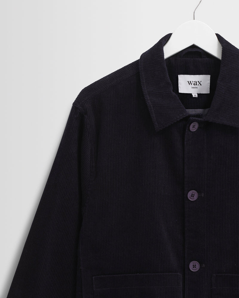 Men's Navy Corduroy Chore Jacket | Wax London