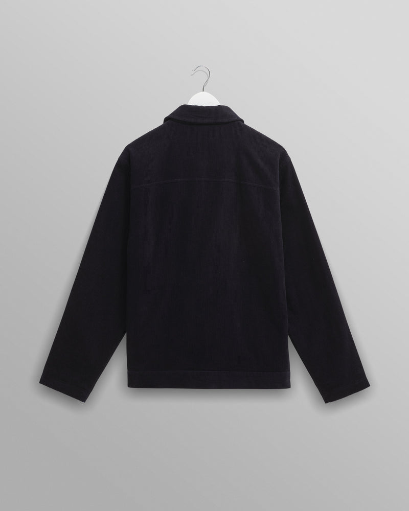 wax london men's Landmark - Navy Corduroy Chore Jacket