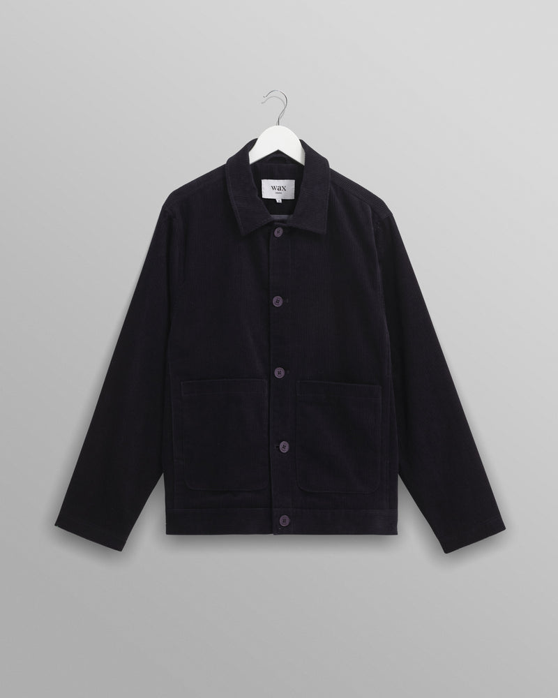 wax london Landmark - Navy Corduroy Chore Jacket