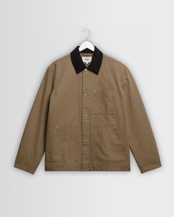 wax london men's Landor - Light Khaki Canvas Jacket
