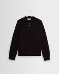 Lawrie - Dark Brown Long-Sleeve Knitted Polo