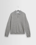 Lawrie - Grey Long-Sleeve Knitted Polo