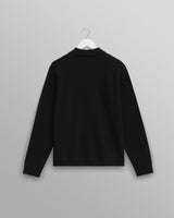 wax london men's Lennox - Black Milano Stripe Knitted Polo