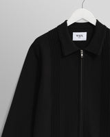 wax london men's Lennox - Black Milano Stripe Knitted Polo