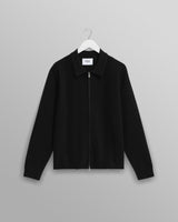 wax london men's Lennox - Black Milano Stripe Knitted Polo