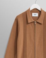 wax london men's Lennox - Camel Milano Stripe Knitted Polo