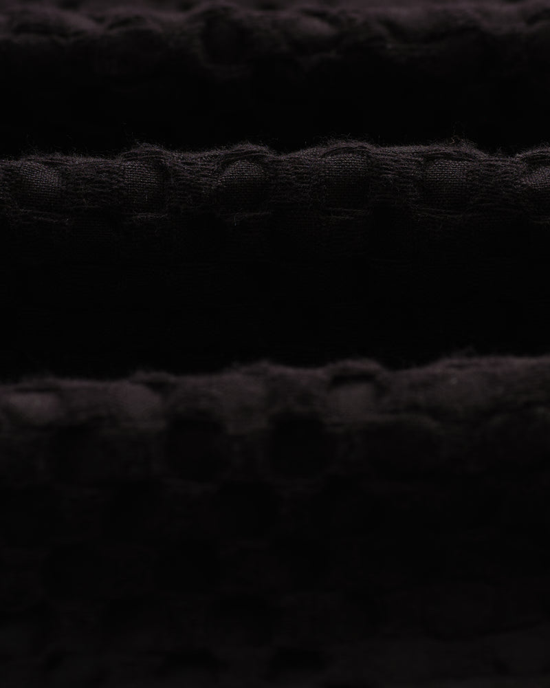 wax london men's Lido - Black Dobby Cotton Weave Short-Sleeve Shirt