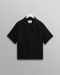 Lido - Black Dobby Cotton Weave Short-Sleeve Shirt