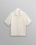 Lido - Ecru Dobby Cotton Weave Short-Sleeve Shirt