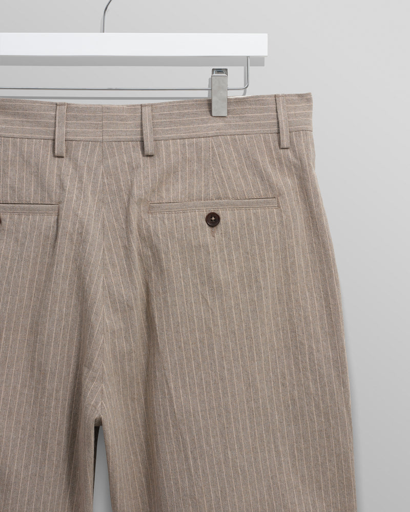 wax london Linton - Natural Chalk Stripe Shorts