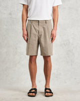 wax london Linton - Natural Chalk Stripe Shorts