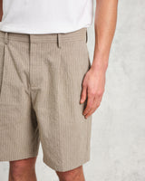 wax london Linton - Natural Chalk Stripe Shorts