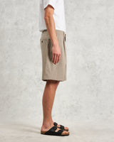 wax london Linton - Natural Chalk Stripe Shorts