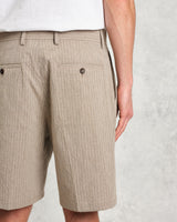 wax london Linton - Natural Chalk Stripe Shorts