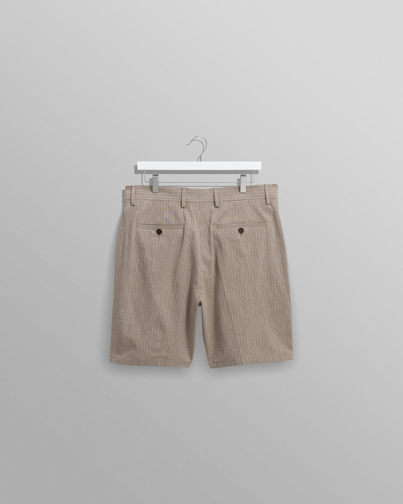 wax london Linton - Natural Chalk Stripe Shorts