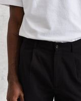 wax london Linton Pleat Shorts Black Seersucker