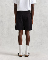 wax london Linton Pleat Shorts Black Seersucker