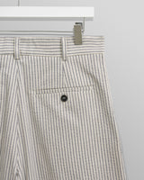 wax london Linton Pleat Shorts Ecru Stripe