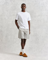 wax london Linton Pleat Shorts Ecru Stripe