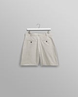 wax london Linton Pleat Shorts Ecru Stripe