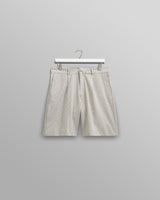 wax london Linton Pleat Shorts Ecru Stripe