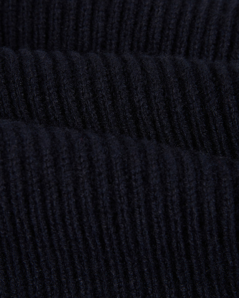 wax london men's Lisford - Navy Stitch Zip Cardigan