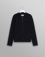 wax london men's Lisford - Navy Stitch Zip Cardigan