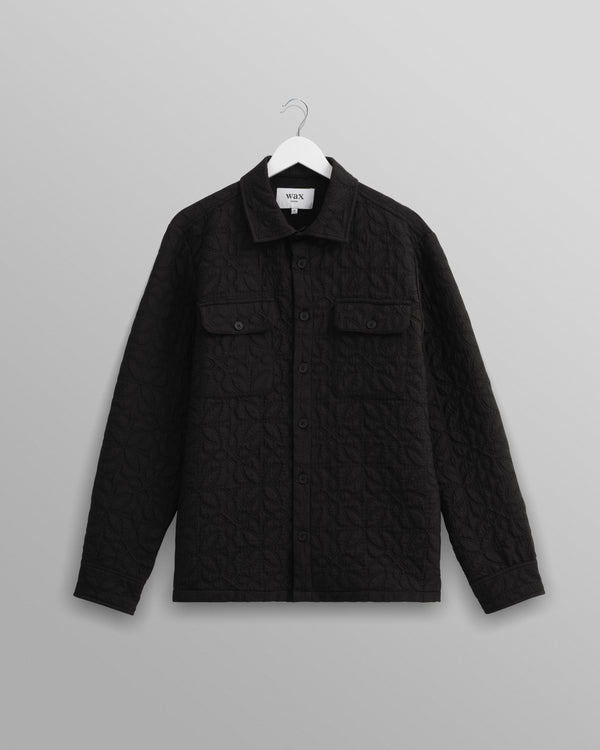 wax london Lomond - Black Petal Quilted Overshirt