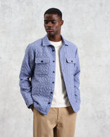 wax london Lomond - Blue Petal Jacquard Quilted Overshirt