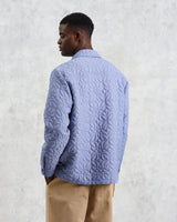 wax london Lomond - Blue Petal Jacquard Quilted Overshirt