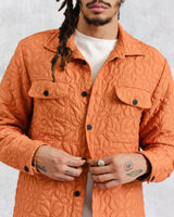 wax london Lomond - Orange Petal Jacquard Quilted Overshirt