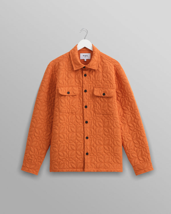 wax london Lomond - Orange Petal Quilted Overshirt