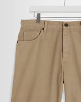 wax london men's Luca - Washed Beige Organic Cotton Denim Shorts