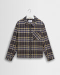 Lytton – Kariertes Overshirt „Pixel“ mit Reißverschluss in Anthrazit und Blau