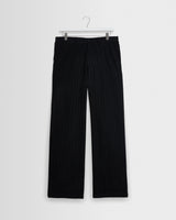 wax london men's Malham - Black Italian Flannel Stripe Trouser