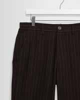 wax london men's Malham - Brown Italian Flannel Stripe Trouser