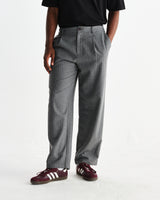 wax london men's Malham - Charcoal Grey Pinstripe Wool Trousers
