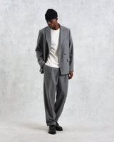 wax london Malham - Charcoal Grey Pinstripe Wool Trousers