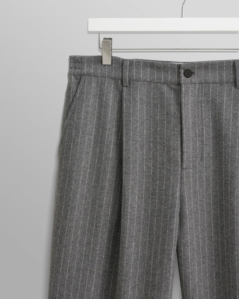 wax london Malham - Charcoal Grey Pinstripe Wool Trousers