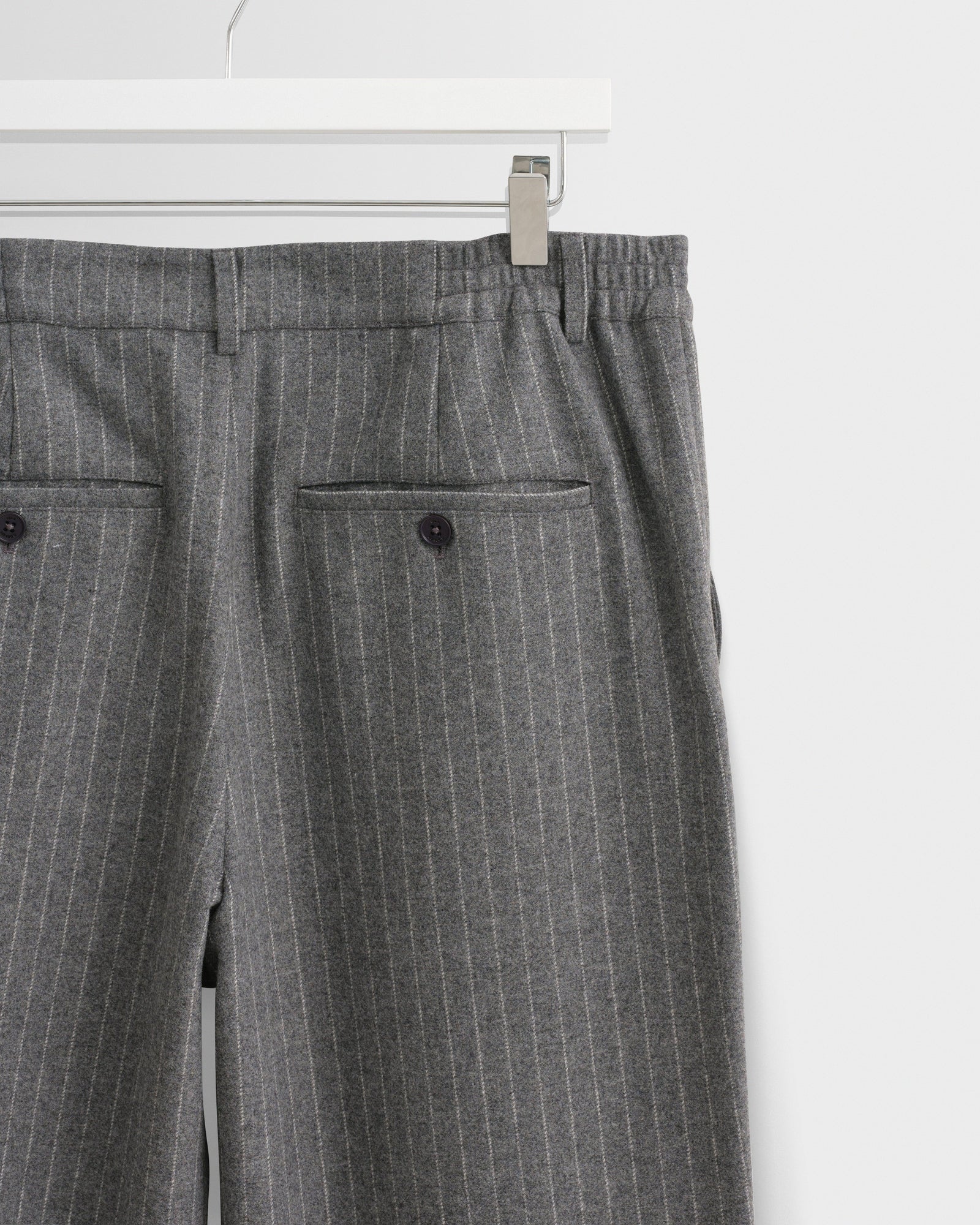 Men's Charcoal Grey Pinstripe Wool Trousers | Wax London