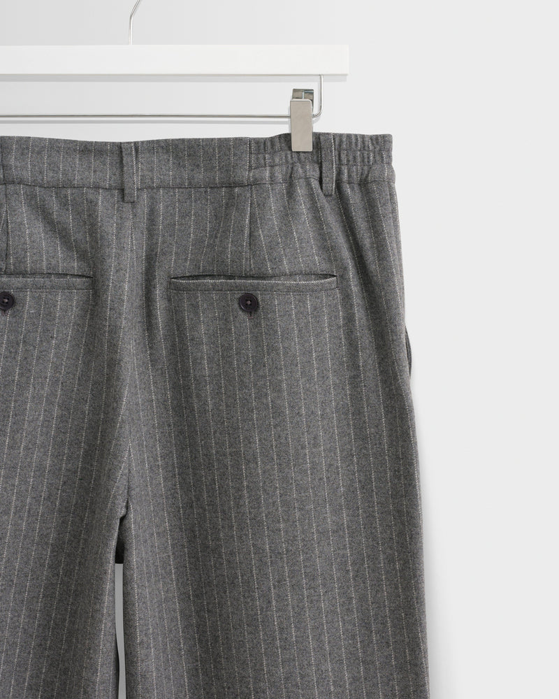 Men's Charcoal Grey Pinstripe Wool Trousers | Wax London
