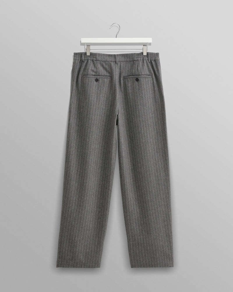 wax london Malham - Charcoal Grey Pinstripe Wool Trousers