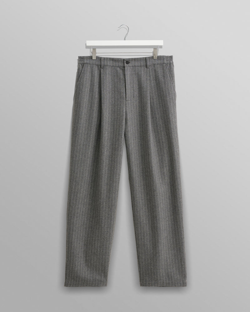 wax london Malham - Charcoal Grey Pinstripe Wool Trousers