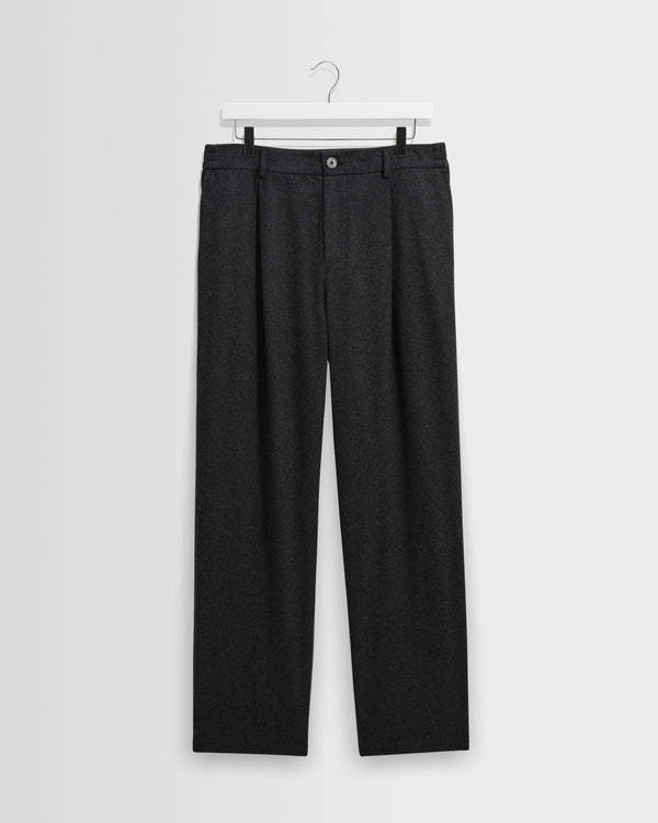 wax london men's Malham - Dark Grey Wool Blend Trouser