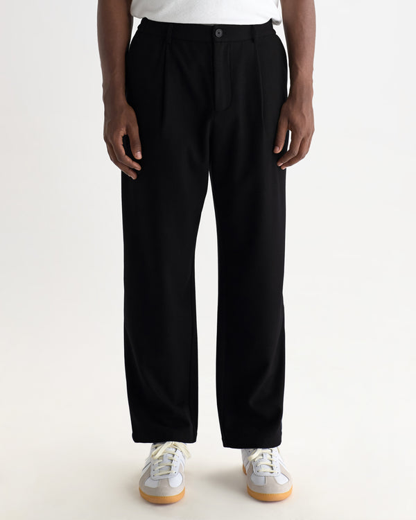 wax london men's Malham - Navy Wool Blend Trouser