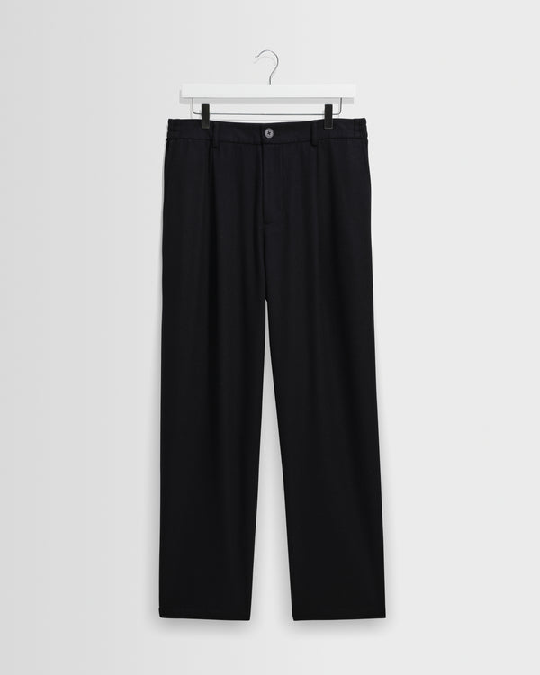 wax london men's Malham - Navy Wool Blend Trouser