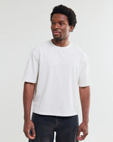 wax london men's Mark - Off White Compact Cotton Cropped T-Shirt