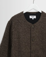 wax london men's MARTY JACKET BOBBLE WOOL DUSTY BROWN