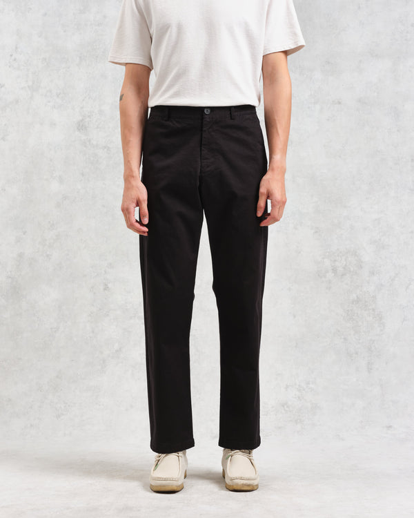 wax london Marwood Trousers Black Cotton Twill